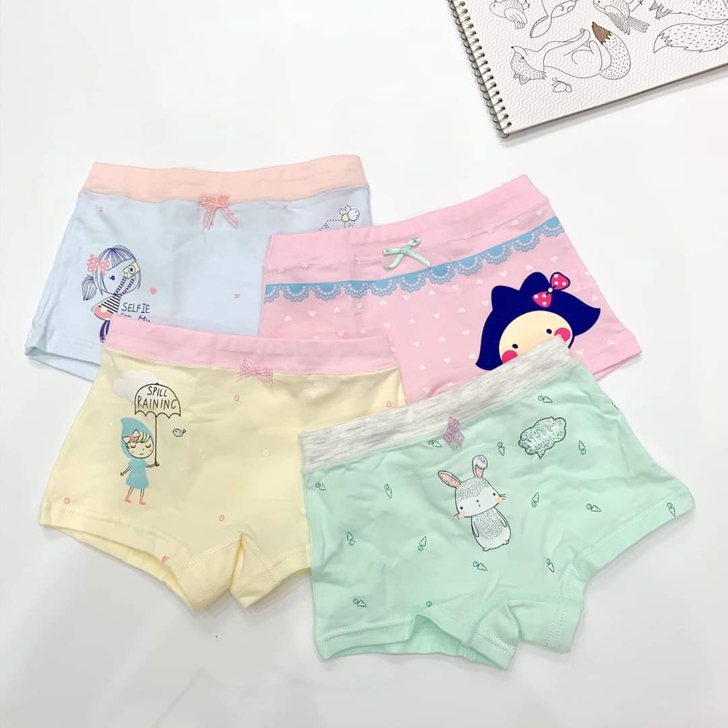 Set Ngẫu Nhiên 3 Quần Chip Đùi Cao Cấp Chất Thun Cotton Mềm Cho Bé Gái MINTSCLOSET Từ 1-4 Tuổi - QR8607