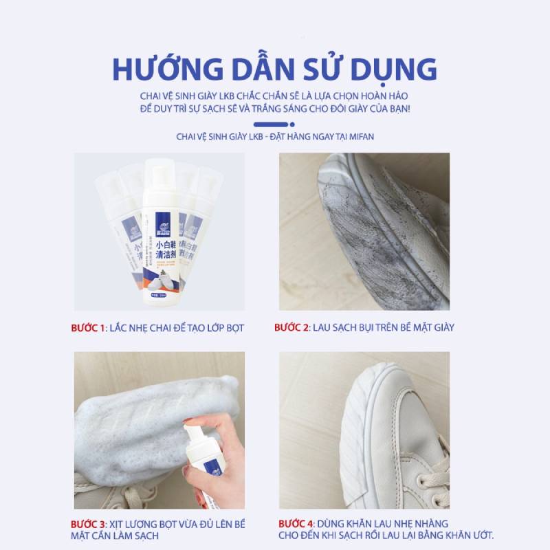 Chai Xịt Bọt Vệ Sinh Sạch Giày Sneaker Không Cần Giặt, Kèm Bàn Chải Và Khăn Lau GALA HOME