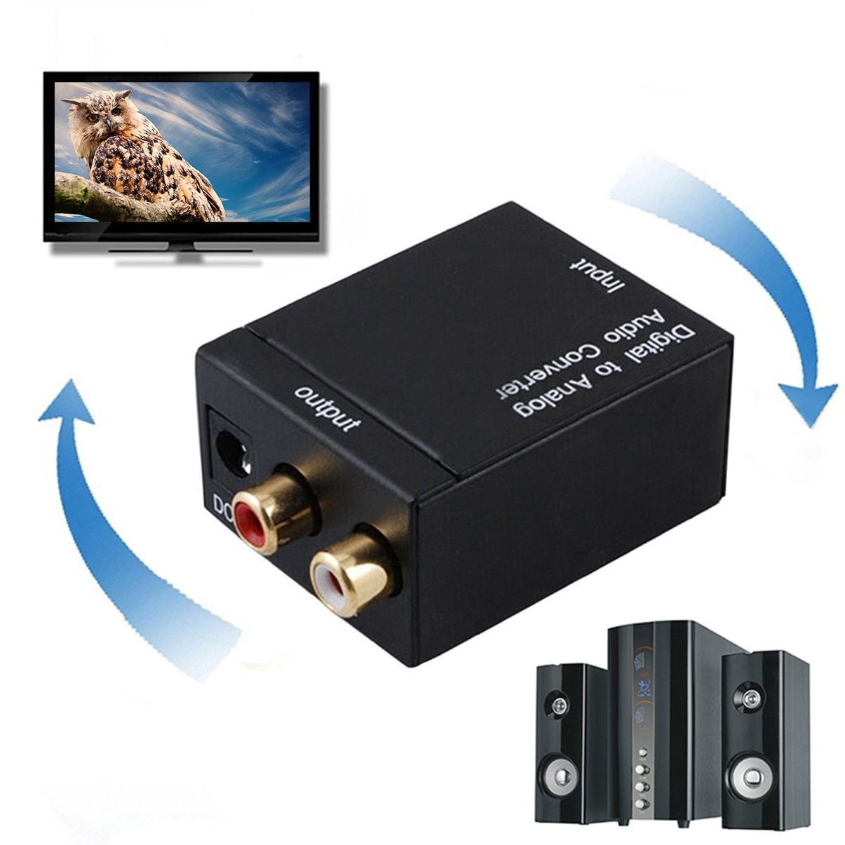 Digital to Analog Audio Converter Adapter Fiber Kabel Digital Optical Coax