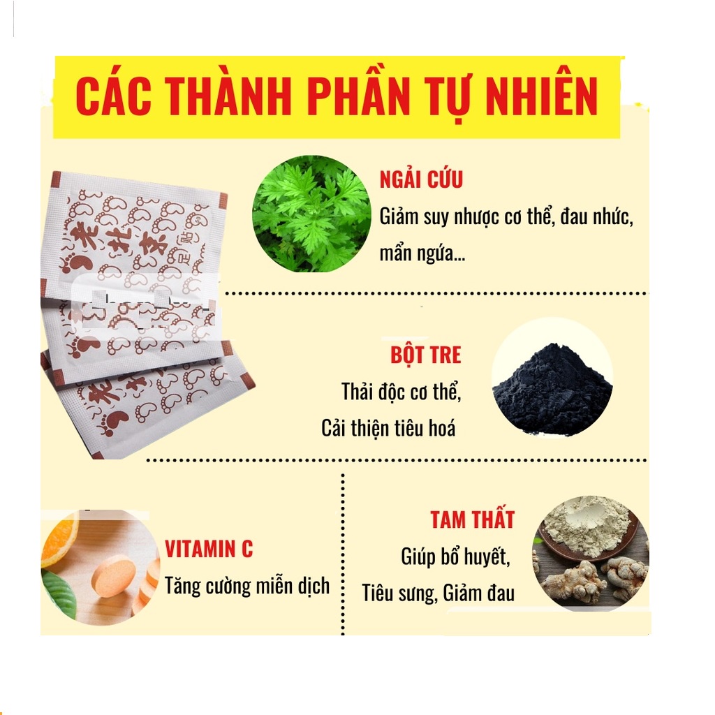 50 Miếng Dán Ngải Cứu Thải Độc Chân LBK