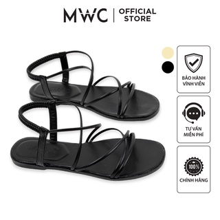 Giày mwc 2867 - giày sandal đế bệt, giày sandal quai dây chéo đế bệt nữ tính