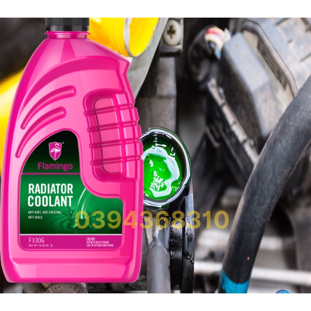 Nước làm mát động cơ cao cấp Flamingo màu xanh F340G – 1L