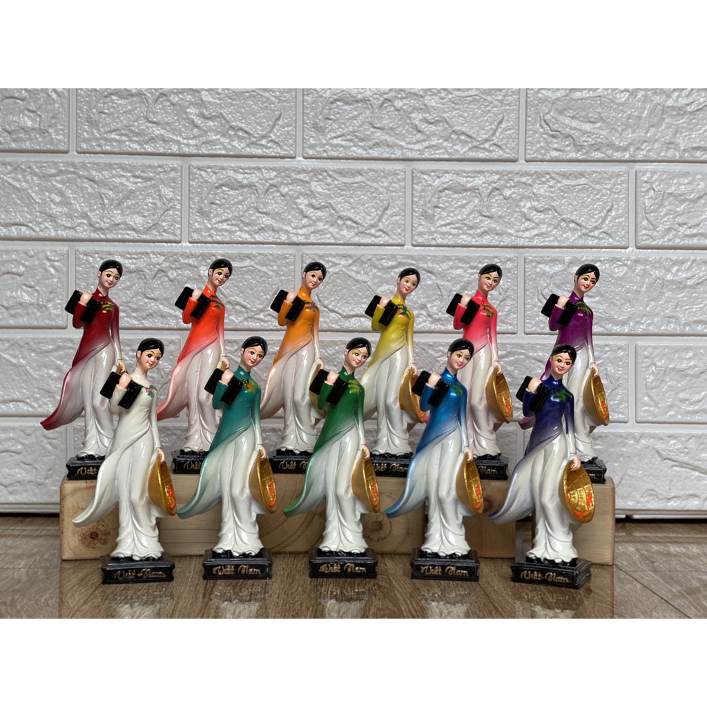 Tượng cô gái nữ sinh áo dài Việt Nam - Size Trung - 16cm
