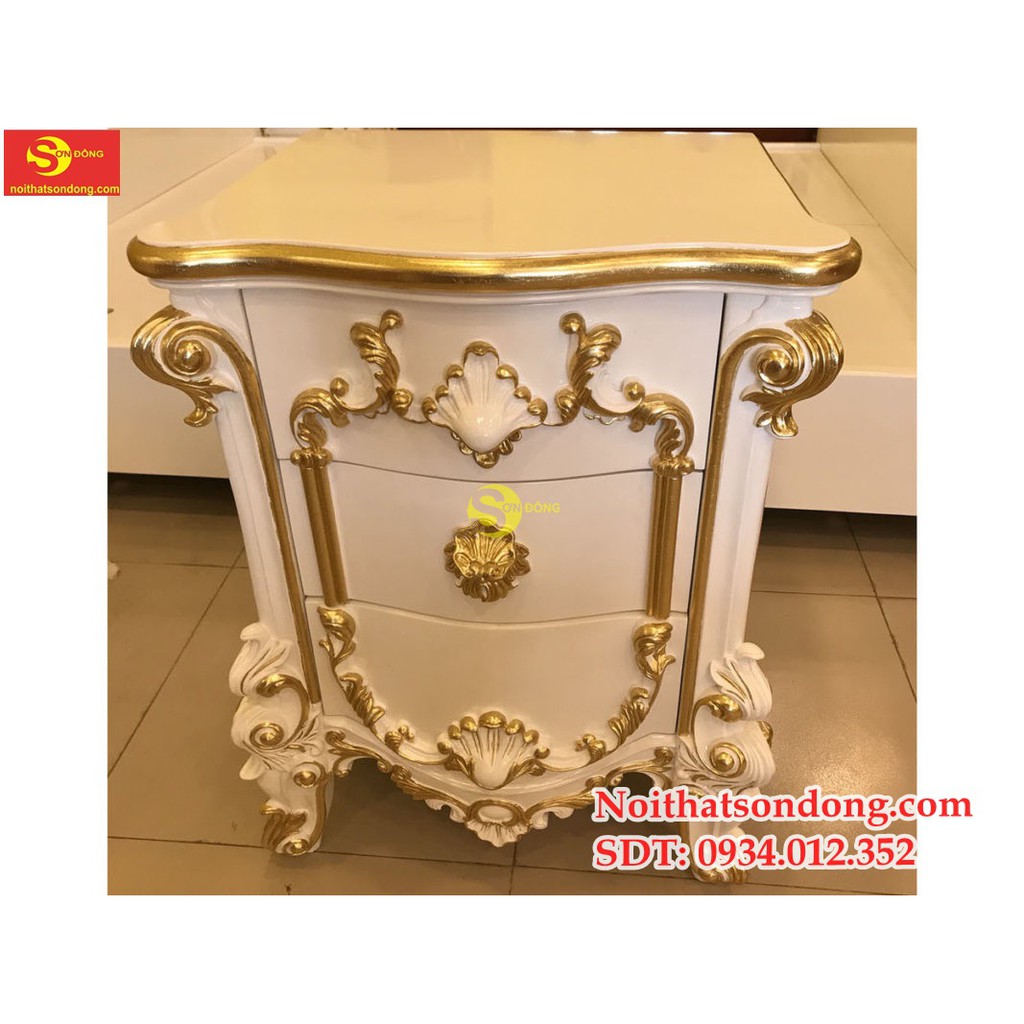 Tủ đầu giường Victoria dát vàng-TDG02