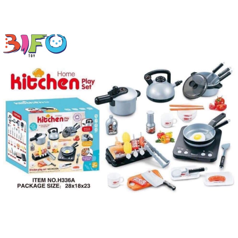 Bộ đồ chơi nấu ăn 36 món có bếp, thiết kế y như thật - đồ chơi trẻ em