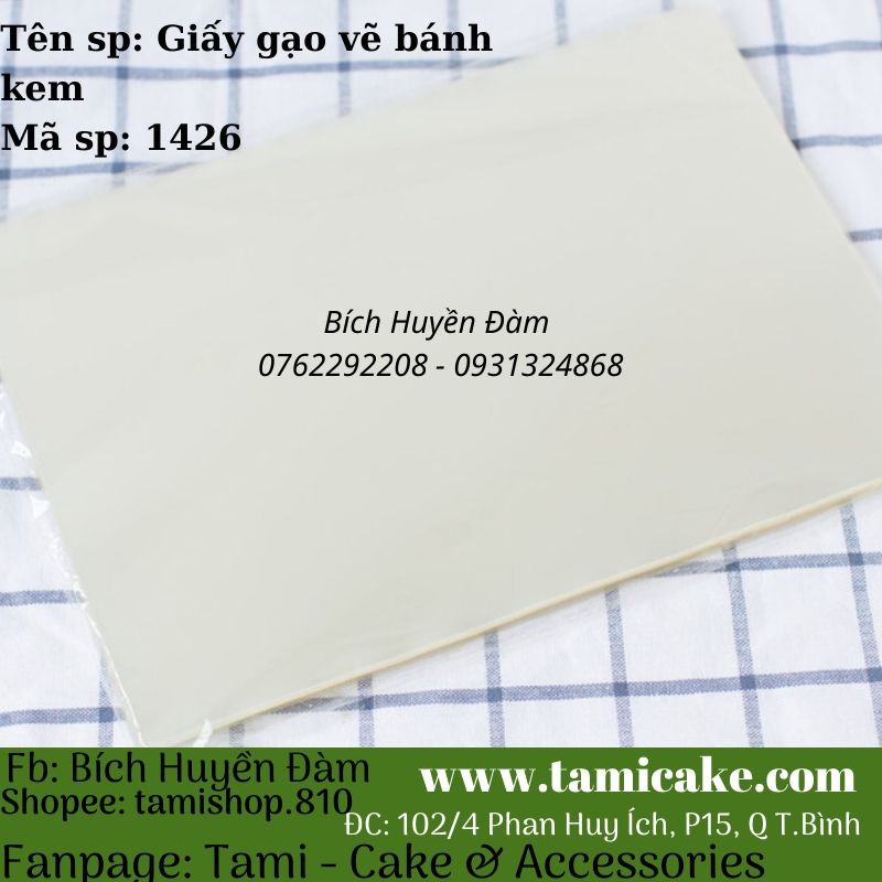 [Mã 66FMCGSALE hoàn 8% đơn 500K] Giấy gạo vẽ bánh kem