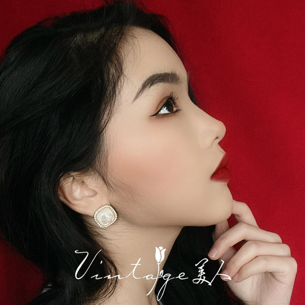 Bông tai kim bạc s925 phong cách retro thời trang