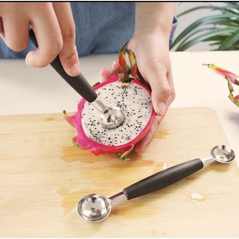 Muỗng Múc Trái Cây 2 Đầu Bằng Thép Không Gỉ