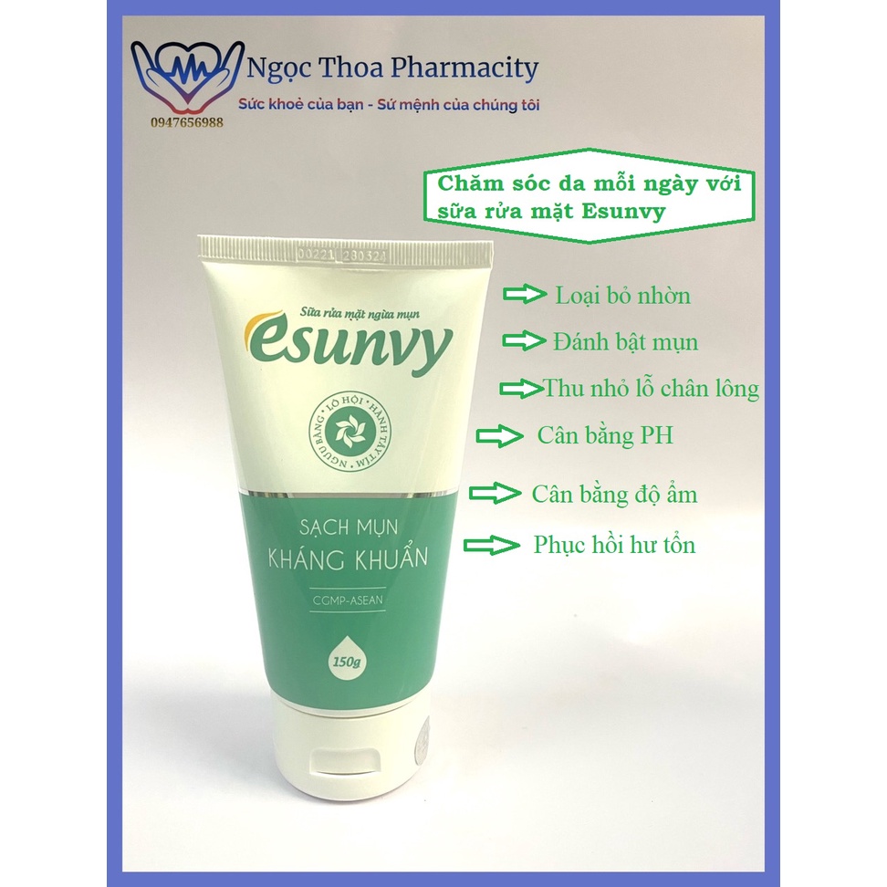 ✅✅ Sữa Rửa Mặt Ngừa Mụn Esunvy (Tuýp 150g)