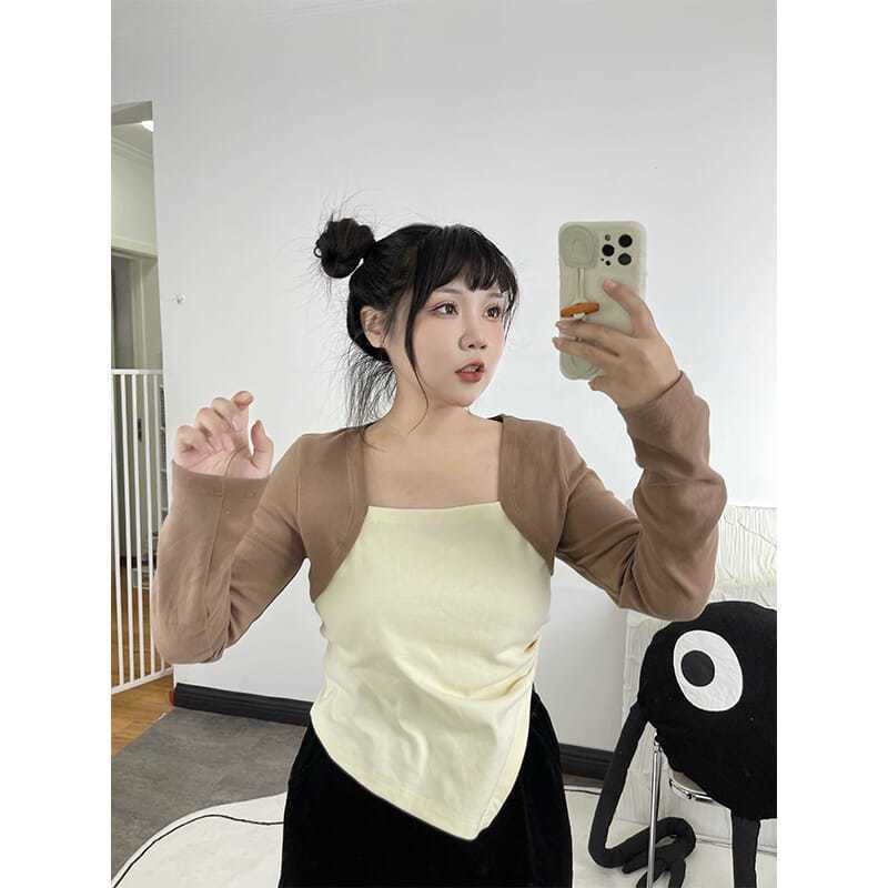 Áo Thun Dài Tay Dáng Rộng Thiết Kế Bất Đối Xứng JL-TX-533