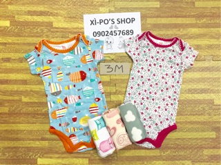 SET 5 BODYSUITS tay ngắn Carter's love bé gái