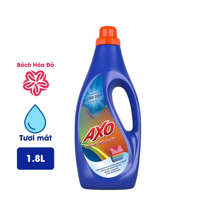 Nước giặt tẩy quần áo màu AXO chai 800ML - Hương Tươi Mát