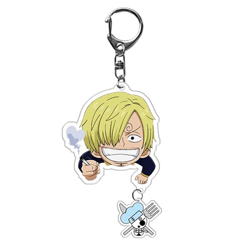 Móc Khóa In Hình Nhân Vật Luffy Zoro Sanji Phim Hoạt Hình One Piece