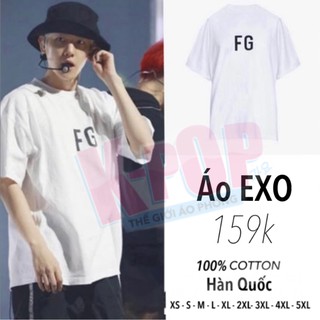 E.X.O Áo phông không cổ ngắn tay