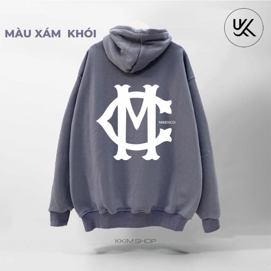 Áo Nỉ HOODIE LOG MIKENCO, Áo hoodie XANH LÁ unisex nam nữ form rộng oversize chất liệu Nỉ bông cao cấp KKIM SHOP