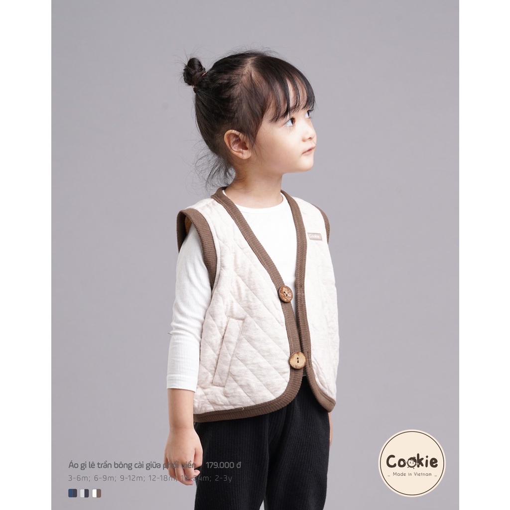 COOKIE Áo Gile Trần Bông Phong Cách Hàn Quốc Cho Bé