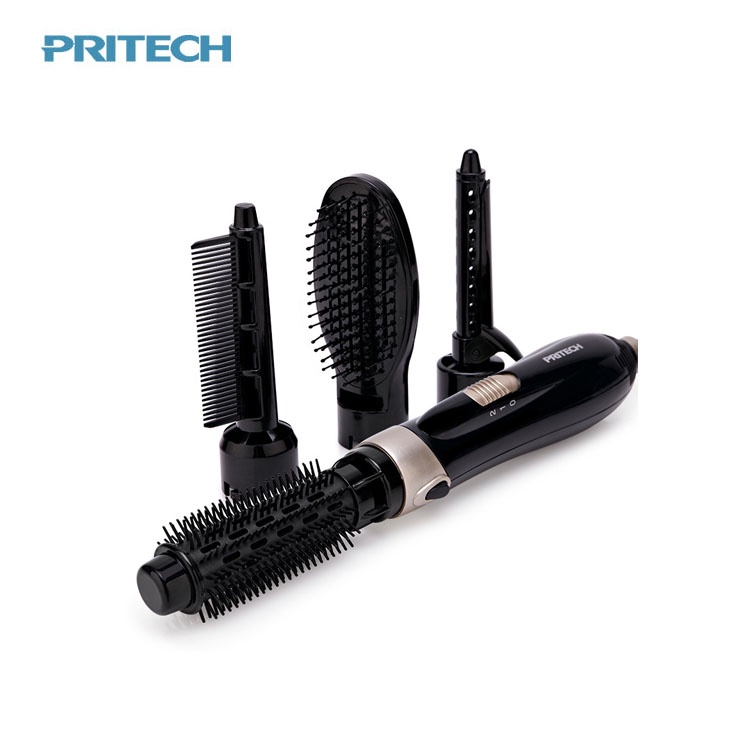 Máy sấy tóc Pritech đa năng 4 trong 1,chải tóc,uốn tóc và sấy tóc nhanh chóng, công nghệ chống bỏng