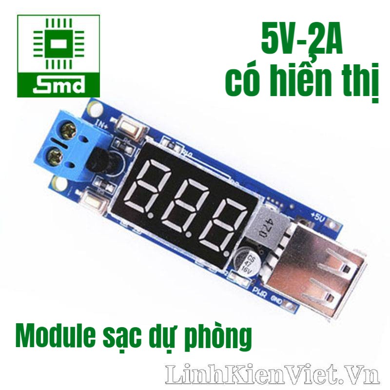 Module sạc dự phòng 5V 2A có hiển thị