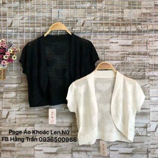 Áo khoác len lửng mặc đầm .