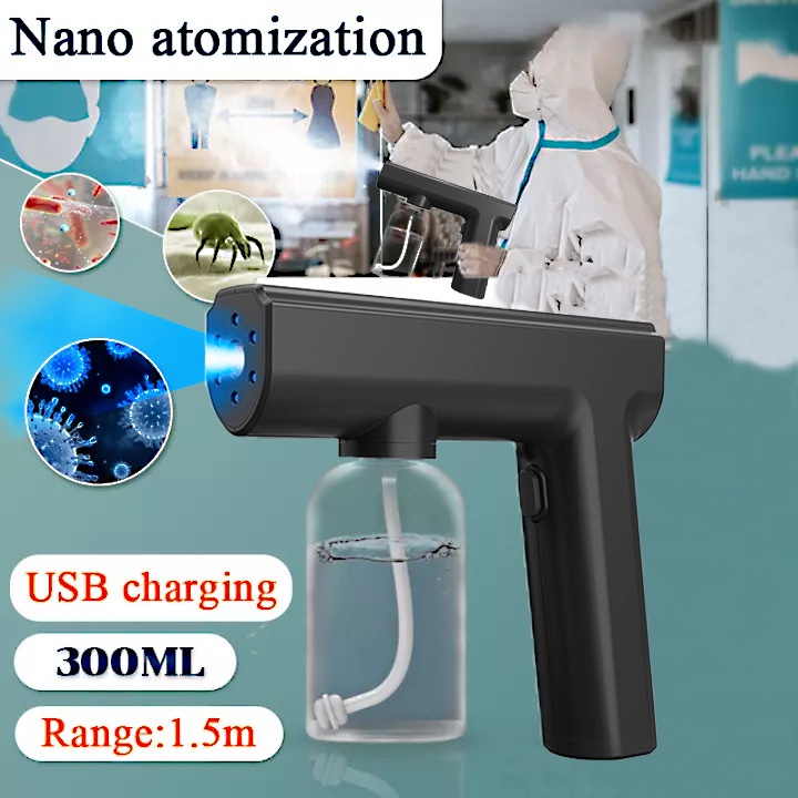 𝗙𝗿𝗲𝗲 𝗦𝗵𝗶𝗽 Máy Xịt Khử Khuẩn Cầm Tay, Súng Phun Khử Khuẩn Loại Mới khử khuẩn bằng tia UV, công suất mạnh phun xa tới 2,5M