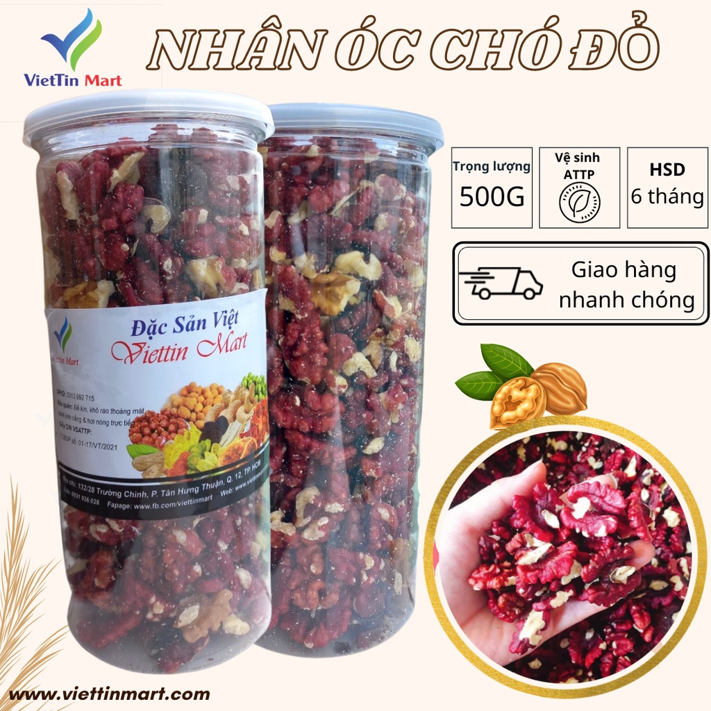 Nhân Óc Chó Đỏ Viettin Mart 500G