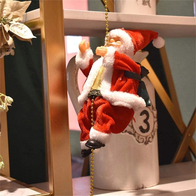 Ông Già Noel Đồ Chơi Bằng Điện Sáng Tạo Có Nhạc Và Chuỗi Hạt Trang Trí Giáng Sinh