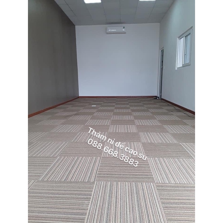 1 Tấm Thảm nỉ ghép đế cao su vân kẻ 50*50 Cao Cấp