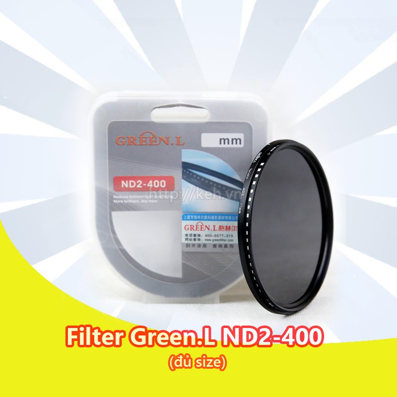 LQ223 Kính lọc giảm sáng ND Filter Green.L NDx 2-400 cho ống kính máy ảnh (đủ size) TTBD