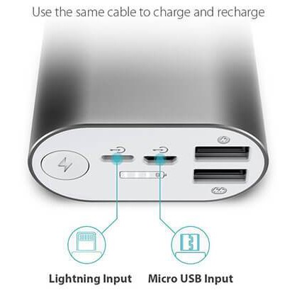 sạc dự phòng ROMOSS ACE 10000MAH - 2 CỔNG SẠC IPUT(CỔNG cáp sạc VÀ MICRO USB)
