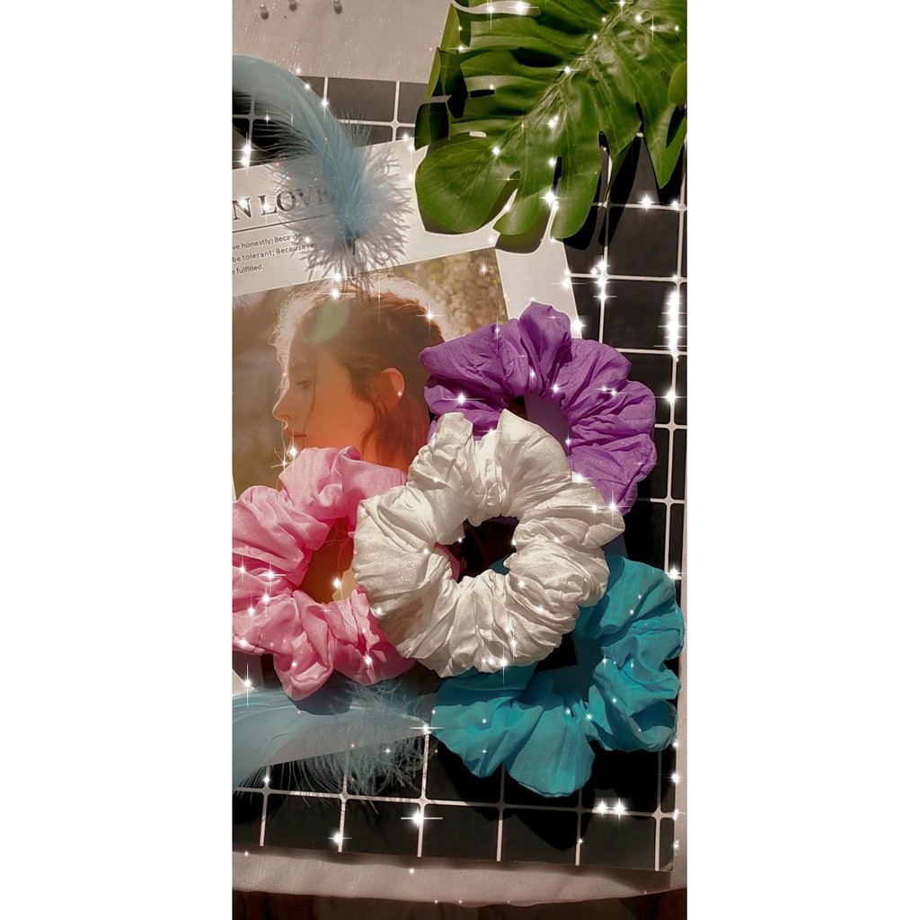 Dây Cột Tóc Scrunchies Vải Nhăn Loại Đẹp Hot Trend