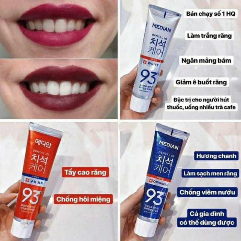 Mẫu Mới] Kem Đánh Răng Chính Hãng Median Dental IQ 93% Hàn Quốc 120gr