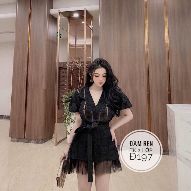 Đầm Ren TK Chân Phối Lưới Dập Li Bigsize (Có Ảnh Thật)