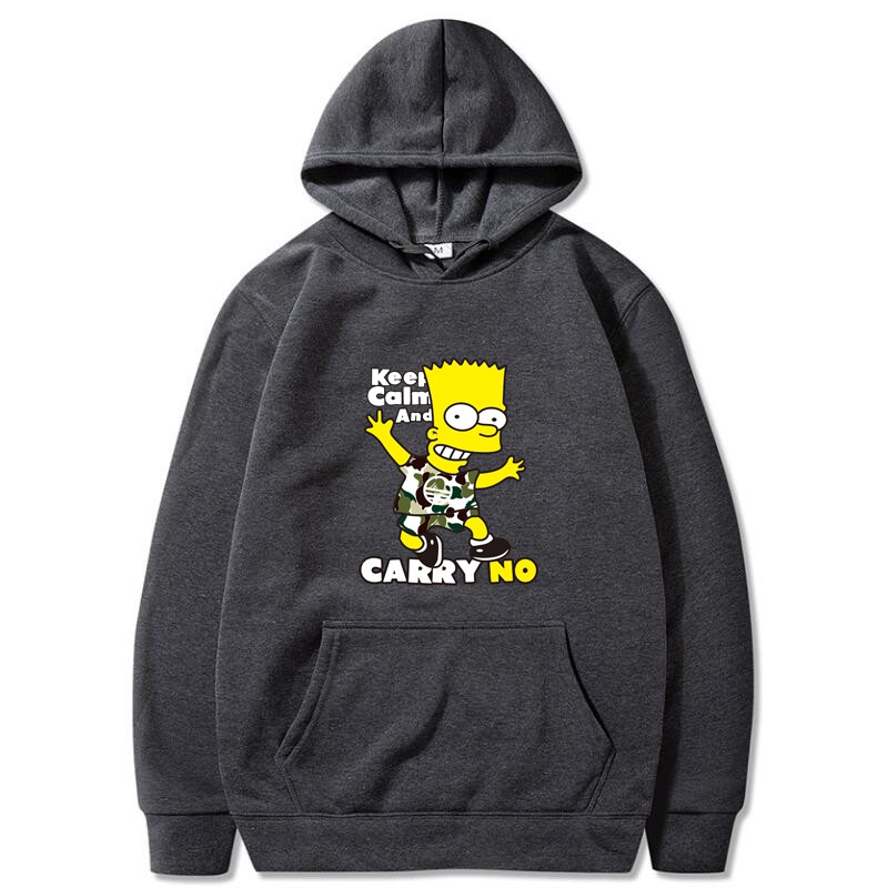 Áo Hoodie Lót Nhung In Hình Simpson Sáng Tạo Phong Cách Hàn Quốc