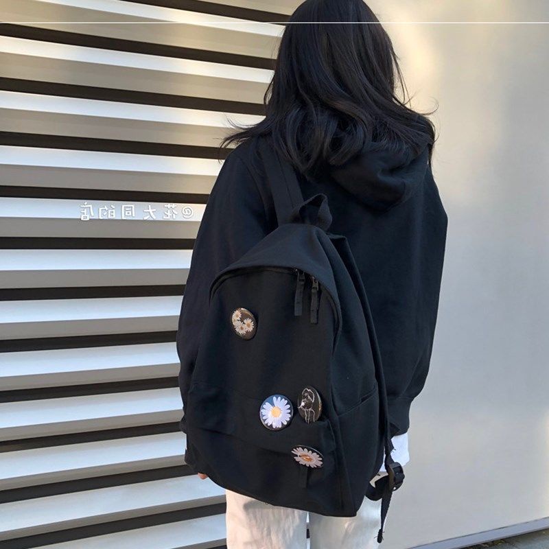 Ba Lô Đi Học Bằng Vải Canvas Phong Cách Hàn Quốc Đơn Giản Mẫu Mới 2019 Dành Cho Nữ