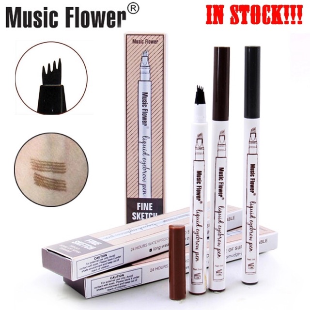 Bút 3 đầu ngòi phẩy sợi vẽ lông mày Music flower | BigBuy360 - bigbuy360.vn
