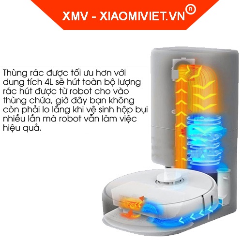 Robot hút bụi lau nhà Xiaomi Dreame Z10 Pro - Thùng bụi 4L - Lực hút 4000PA + pin 5200mAh - Chính hãng- BH 12 tháng