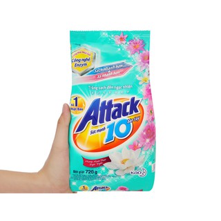 {Combo 10 gói} Bột Giặt Nhật Bản Attack - 720gr
