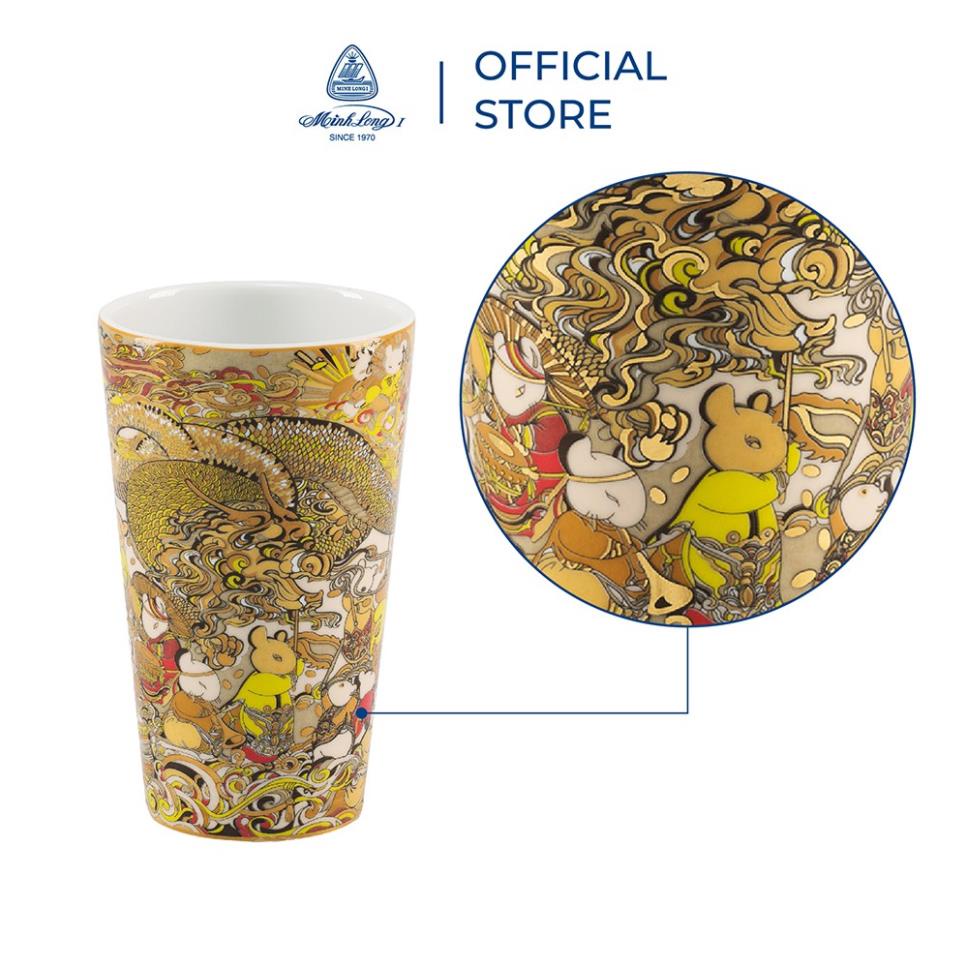 Ly sứ dưỡng sinh Minh Long 480ml - Lễ Hội Chuột (V24K)