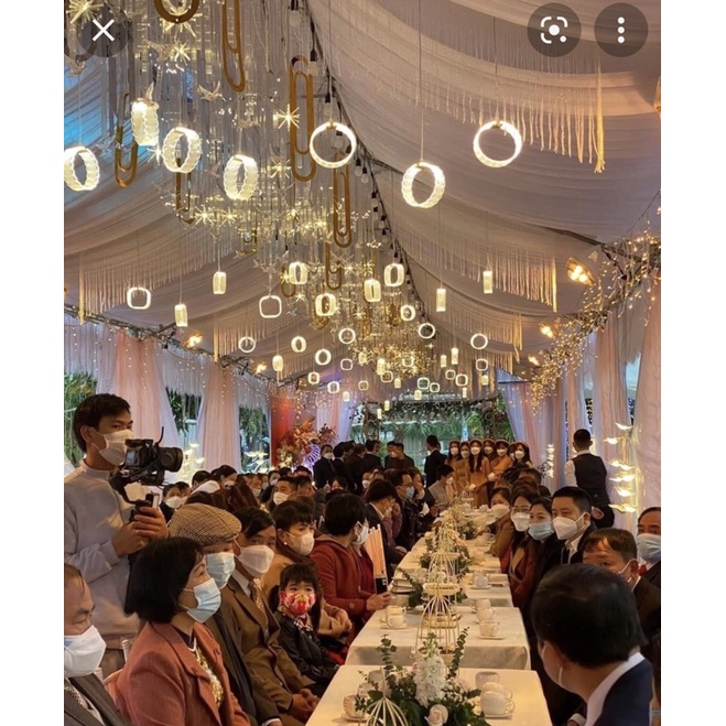 Đèn led meca thả trang trí đám cưới, tiêc, decor