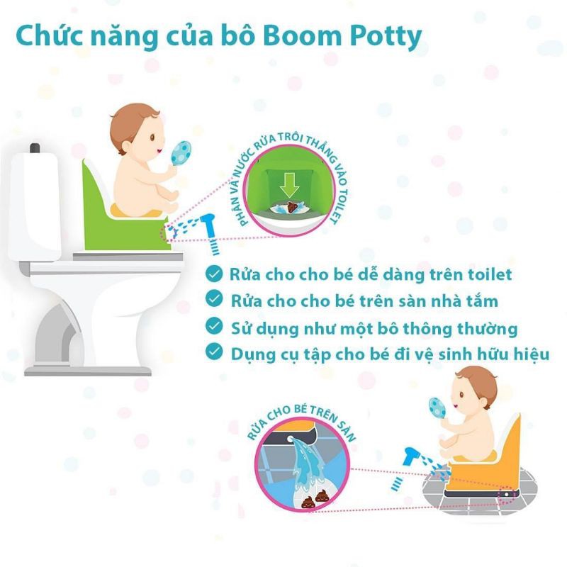 [Chính hãng] Bô cho bé - Bô Boom Potty vệ sinh cho bé từ 7 tháng (8,5kg) đến 4 tuổi