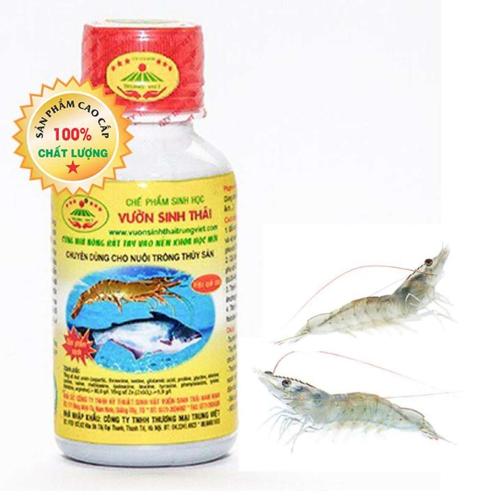 Chế phẩm sinh học Vườn Sinh Thái dùng cho Thủy Sản. Vi sinh NANO giúp Tôm, Cá, Ếch nở ruột, lớn nhanh