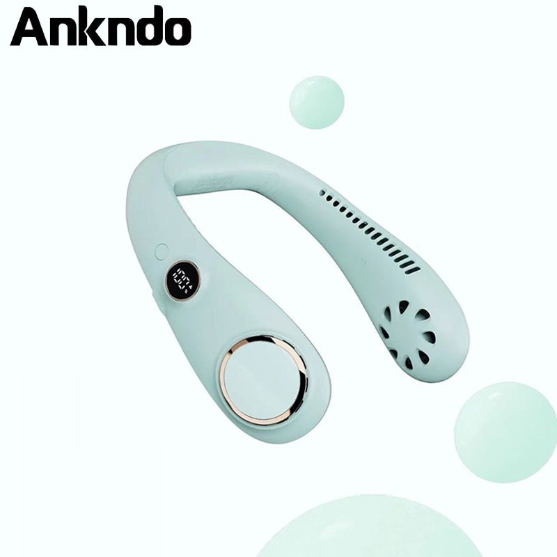 Quạt ANKNDO đeo cổ không cánh quạt tiết kiệm năng lượng dễ chỉnh tốc độ gió cho hoạt động thể thao