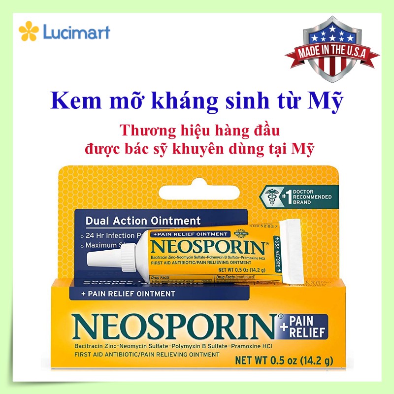 Kem mỡ kháng sinh NEOSPORIN® First Aid Maximum Strength Ointment