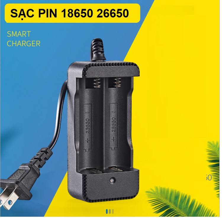 Bộ sạc đa năng các loại pin 18650 26650 22650 Sạc đồng thời 2 pin 3.7v