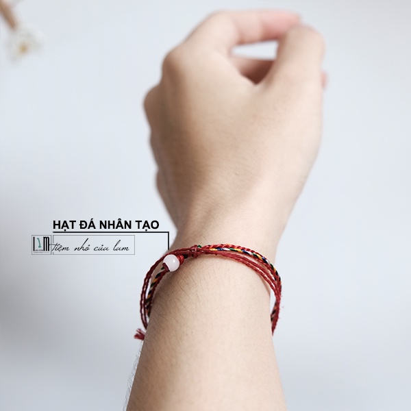 Vòng tay Ngũ sắc bình an CÓ SIZE, vòng handmade chỉ ngũ sắc may mắn, vòng đôi nam nữ