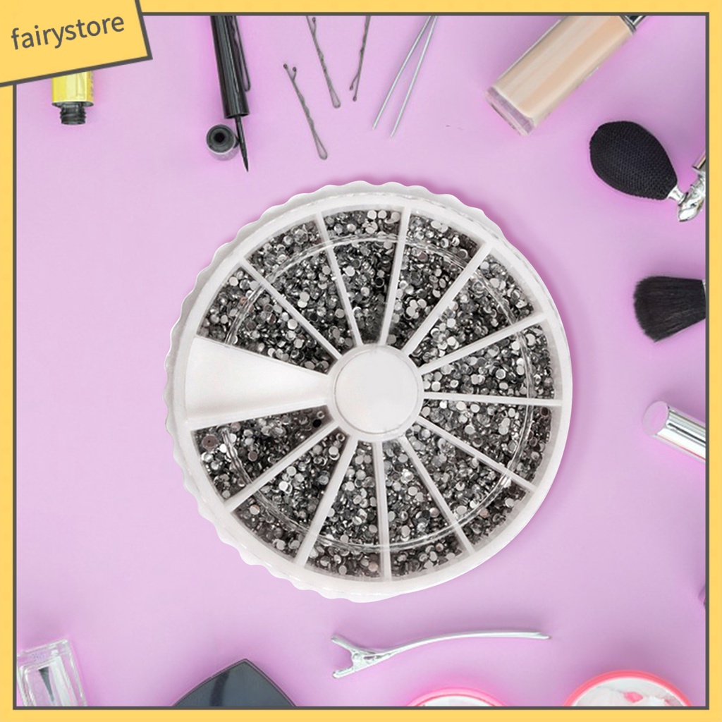 Hộp 2400 phụ kiện đá đẹp mắt thời trang kích thước 1.5mm dùng đính trang trí móng tay