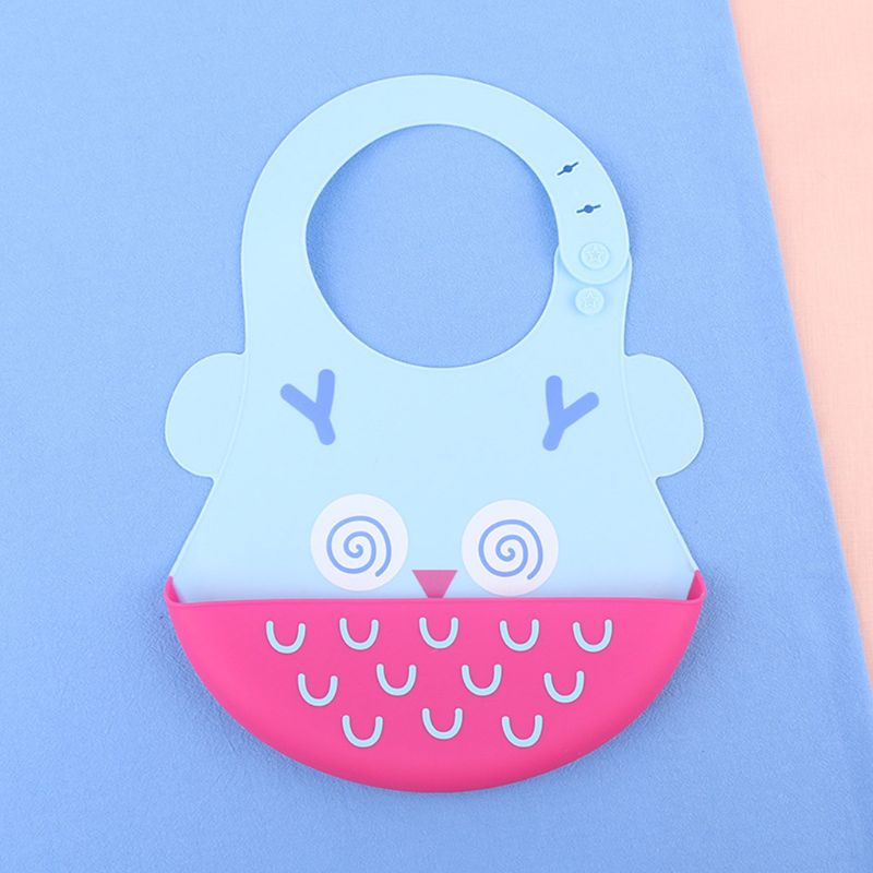 Yếm Ăn Bằng Silicon Chống Thấm Nước Họa Tiết Hoạt Hình Dễ Thương Cho Bé