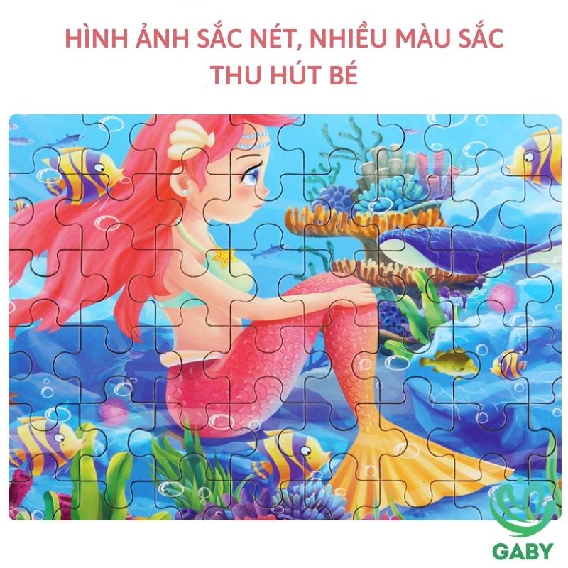 Đồ chơi xếp hình cho bé GABY Tranh ghép hình bằng gỗ 60 mảnh có tranh hướng dẫn và hộp đựng cao cấp