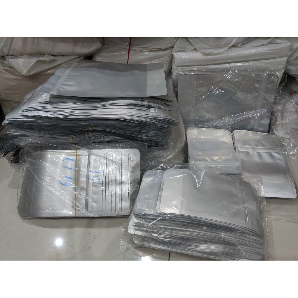 Túi Zip bạc / Túi zip đáy đứng / túi zip 1 mặt bạc / Túi đựng đồ ăn [1Kg] [DÀY, ĐẸP, nhiều size]: chuyên đựng thực phẩm.