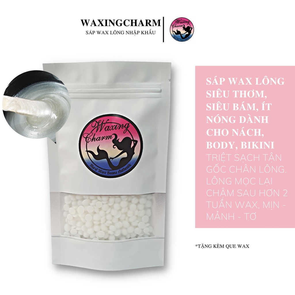 Sáp Wax Lông Nóng Pearl White Hard Wax Beans WaxingCharm  Dành Cho Mặt, Râu, Nách, Body, Bikini